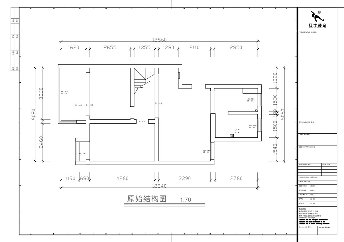 蒋琛｜奥体新城翠杉园15-507-(72+40)㎡-中古风｜复式｜2室1厅1卫+阁楼｜老房装修｜定制家｜全包12万｜00_01原始结构图